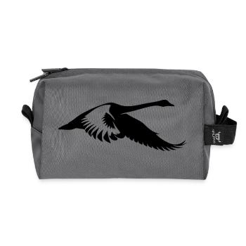 Cygne d’eau volant élégant - Trousse de toilette en tissu recyclé - anthracite - Devant