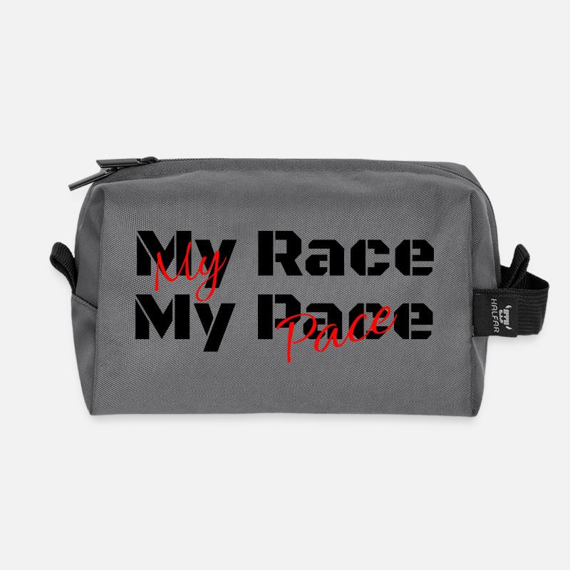 My Race my Pace - Du bestimmst Dein Tempo - Recycelte Kulturtasche - Anthrazit
