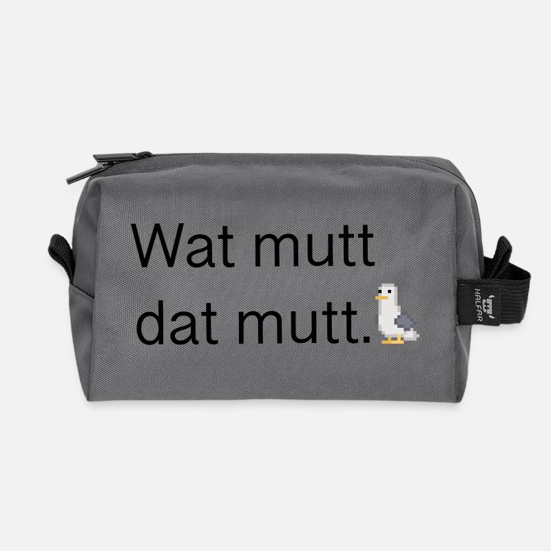 Wat mutt dat mutt - Recycled Toiletry Zip Bag - anthracite