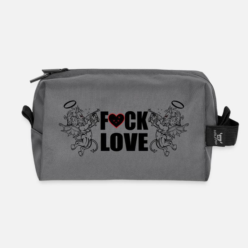 F... Liebe - Recycelte Kulturtasche - Anthrazit