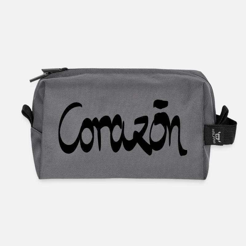 corazon Herz - Recycelte Kulturtasche - Anthrazit
