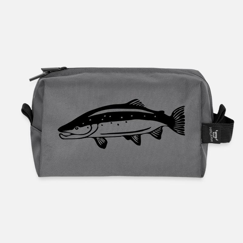 Lachs - Recycelte Kulturtasche - Anthrazit