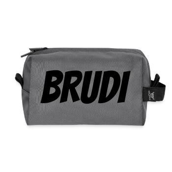 BRUDI x PARTY BRO - Recycelte Kulturtasche - Anthrazit - Vorne