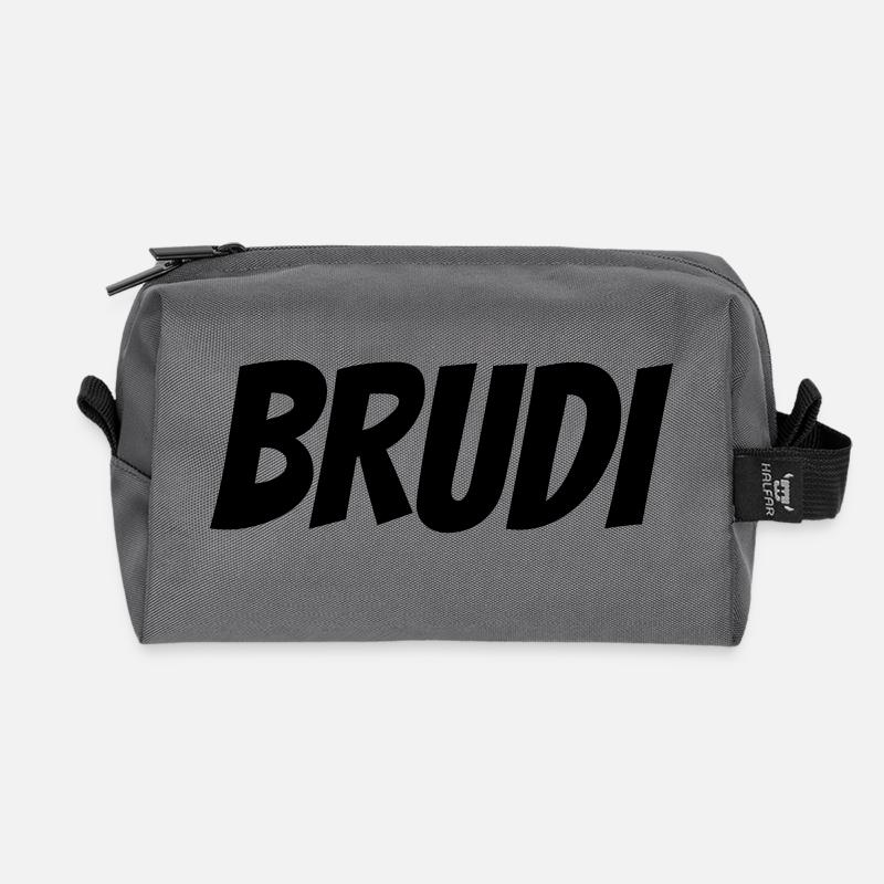 BRUDI x PARTY BRO - Recycelte Kulturtasche - Anthrazit