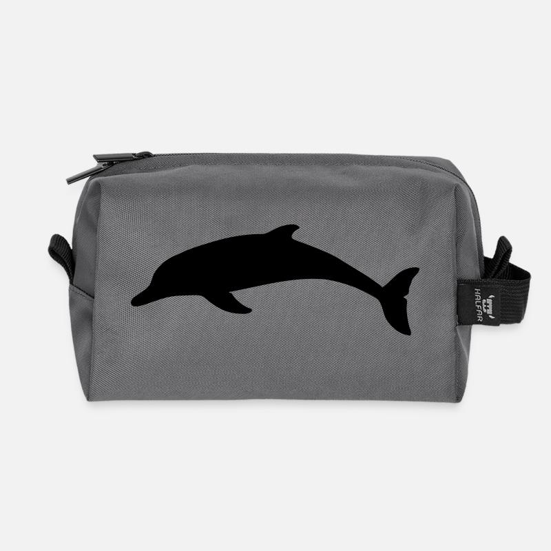 Delphin Delfin - Recycelte Kulturtasche - Anthrazit