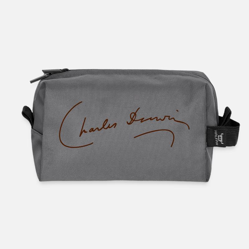 Charles Darwin Signature - Recycelte Kulturtasche - Anthrazit