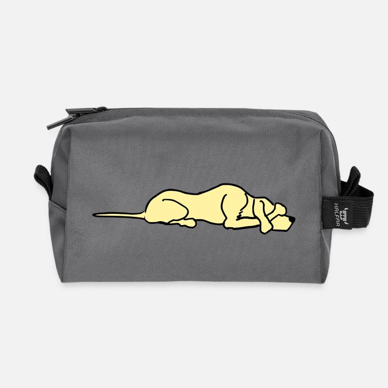 Hund Comic - Recycelte Kulturtasche - Anthrazit