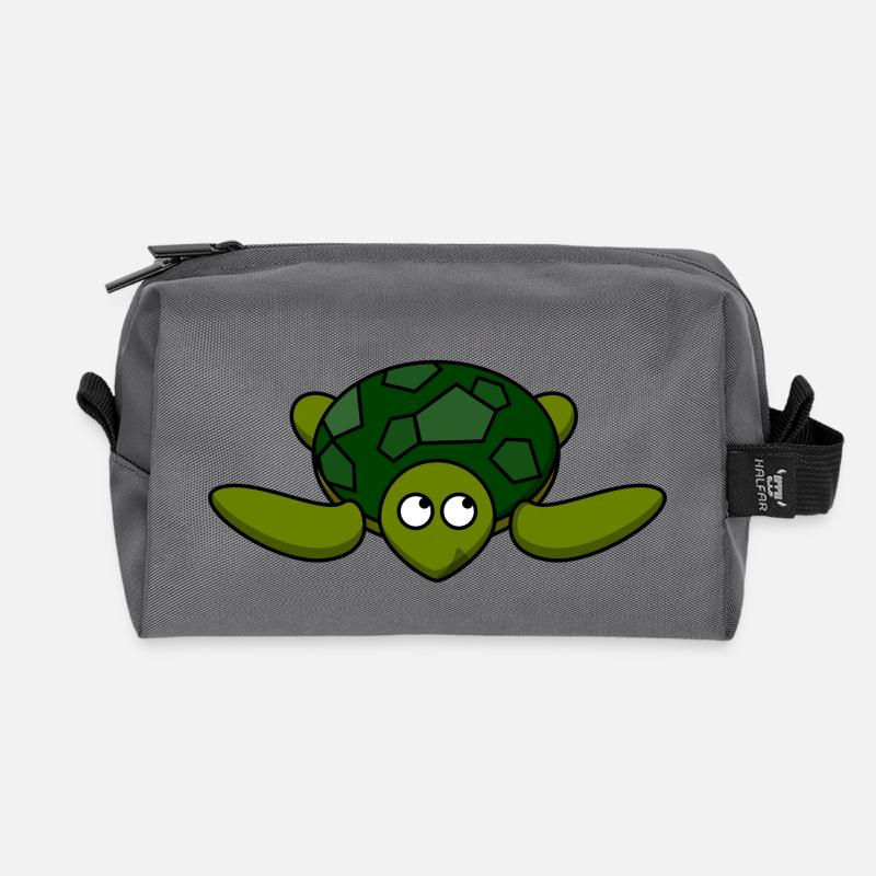 Love turtle - Recycled Toiletry Zip Bag - anthracite