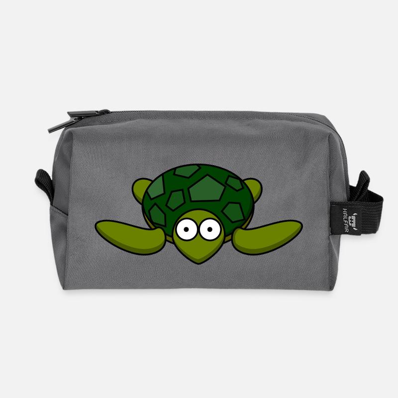 Süße Schildkröte! - Recycelte Kulturtasche - Anthrazit