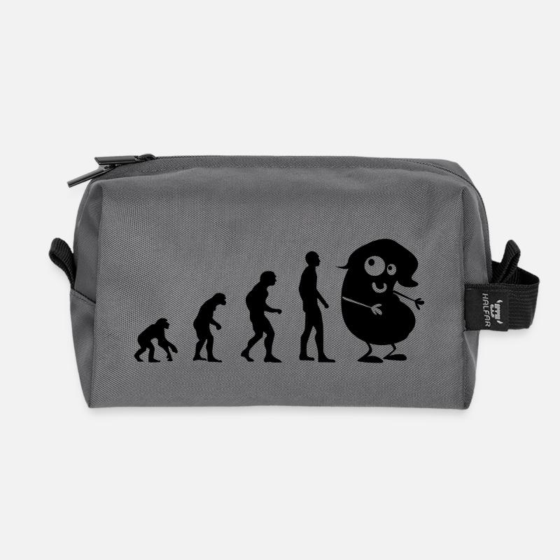 Evolution - the bean - Recycled Toiletry Zip Bag - anthracite
