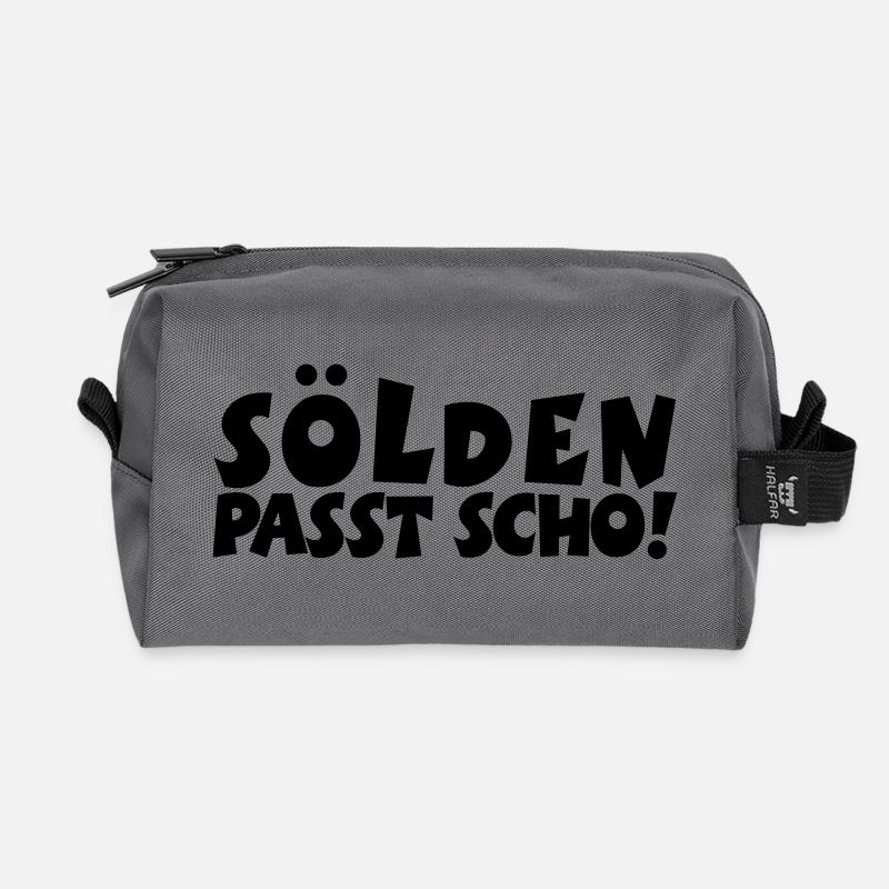Sölden Passt Scho! - Recycelte Kulturtasche - Anthrazit
