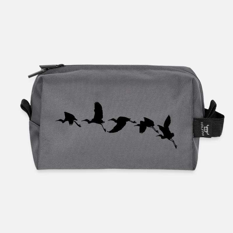 Vögel - Recycelte Kulturtasche - Anthrazit