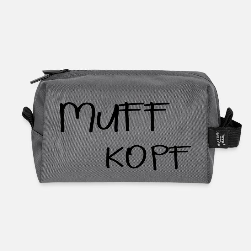 Muff Kopf - Recycelte Kulturtasche - Anthrazit