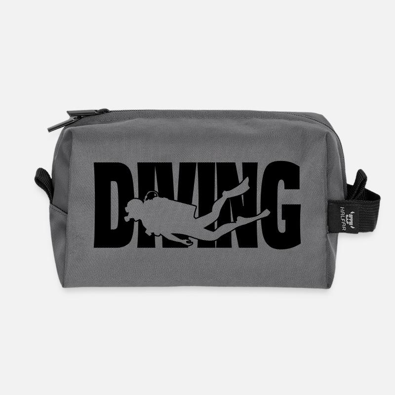 diving II - Recycled Toiletry Zip Bag - anthracite