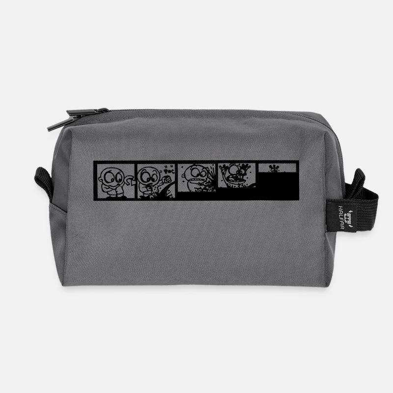 comics strip ink - Recycled Toiletry Zip Bag - anthracite