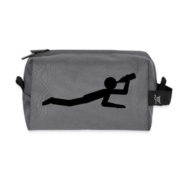Drunkard On The Ground - Recycled Toiletry Zip Bag - anthracite - Front