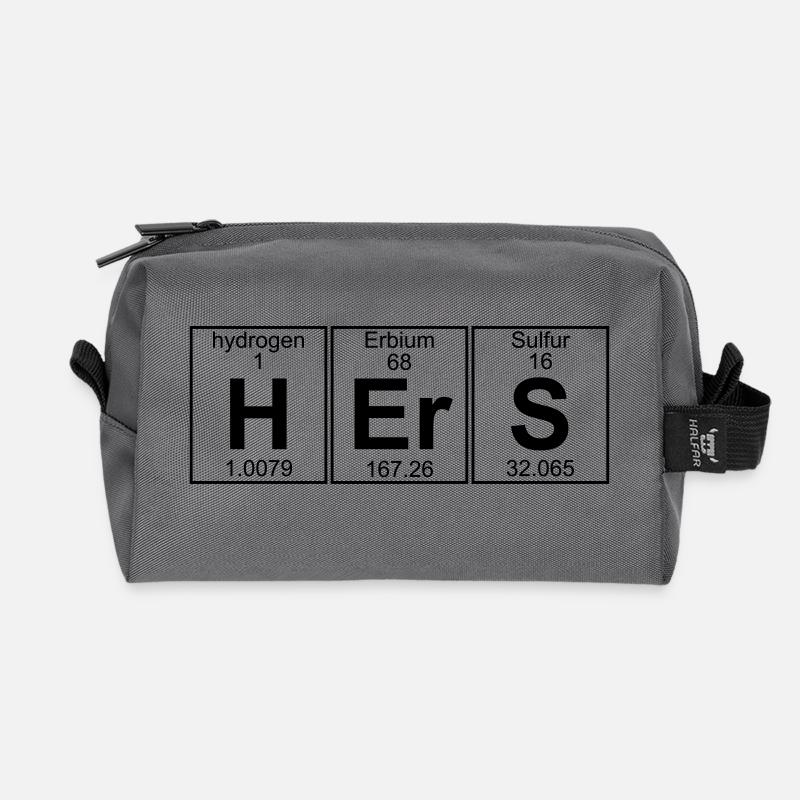 H-Er-S (hers) - Full - Recycled Toiletry Zip Bag - anthracite