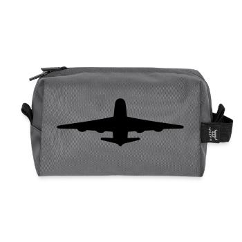 Verkehrsflugzeug, Flughafenpilot, Stewardess - Recycelte Kulturtasche - Anthrazit - Vorne