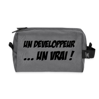 Un Développeur... un vrai ! - Recycled Toiletry Zip Bag - anthracite - Front