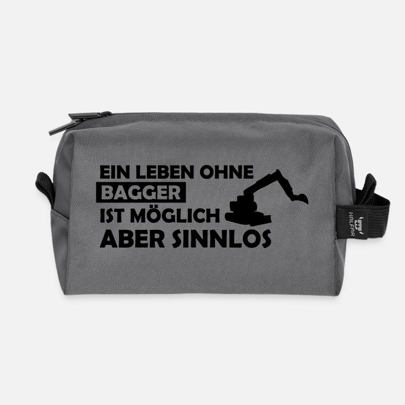 ein leben ohne bagger - Recycelte Kulturtasche - Anthrazit
