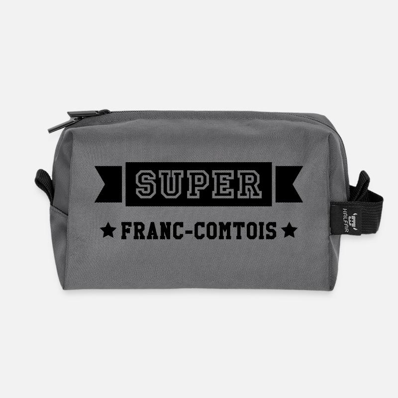 Franche-comté / Franc-Comtois / Franc-Comtoise - Trousse de toilette en tissu recyclé - anthracite