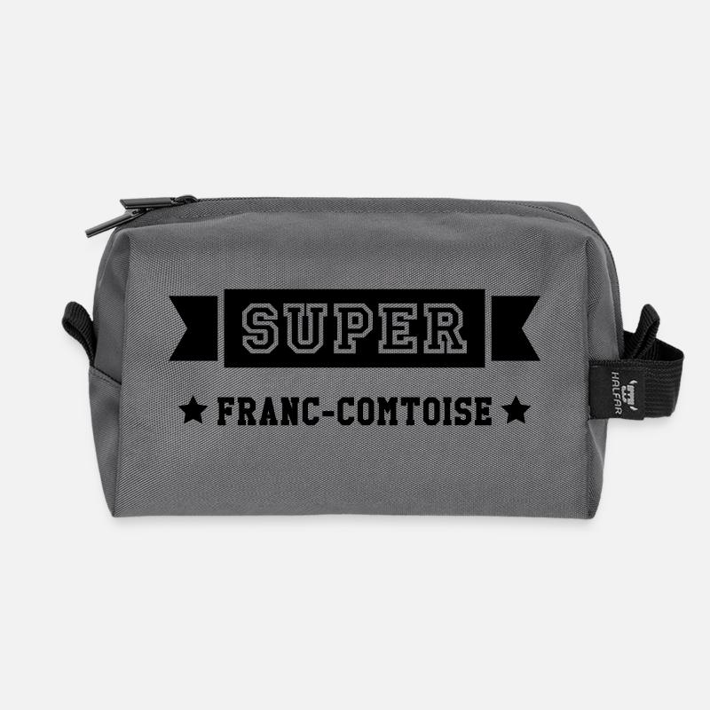 Franche-comté / Franc-Comtois / Franc-Comtoise - Trousse de toilette en tissu recyclé - anthracite