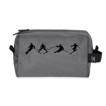 Skifahrer - Recycelte Kulturtasche - Anthrazit - Vorne