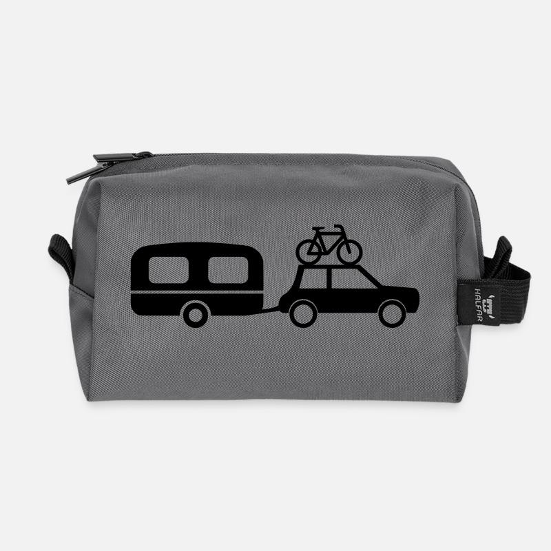 Auto Wohnwagen - Recycelte Kulturtasche - Anthrazit