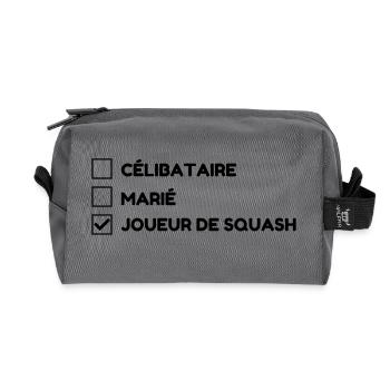 Squash Sport Game Match Champion Victory - Recycelte Kulturtasche - Anthrazit - Vorne