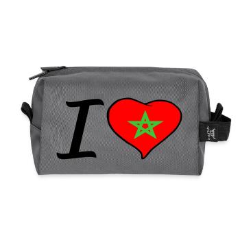 Ich Liebe Marokko Herz - Recycelte Kulturtasche - Anthrazit - Vorne
