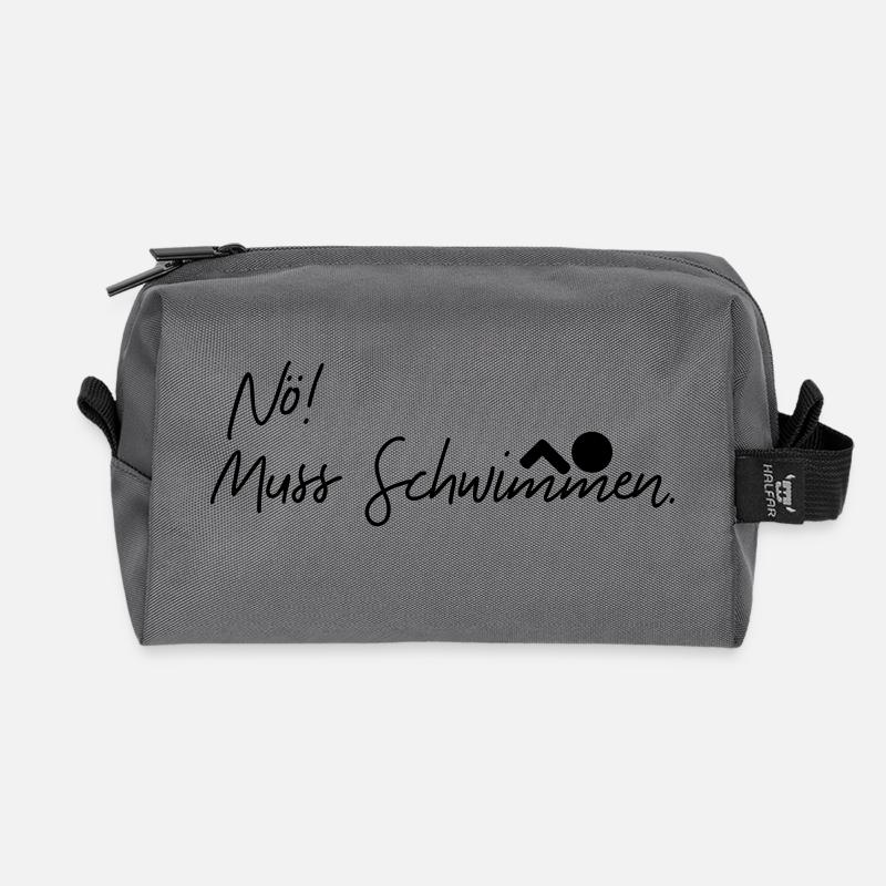 nö muss schwimmen - Recycelte Kulturtasche - Anthrazit