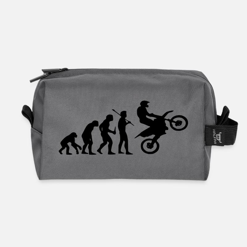 Evolution Monkey au Motocross - Trousse de toilette en tissu recyclé - anthracite