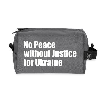 No peace without justice for ukraine - Recycled Toiletry Zip Bag - anthracite - Front