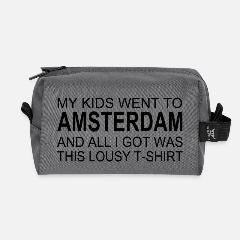 Amsterdam Souvenir Spruch – Humorvolles - Recycelte Kulturtasche - Anthrazit