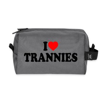 I love trannies - Recycelte Kulturtasche - Anthrazit - Vorne