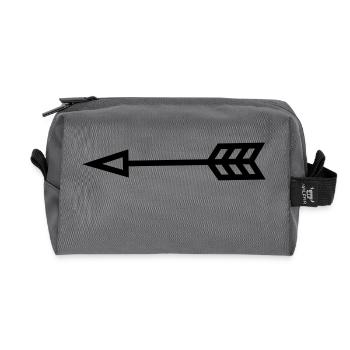 Arrow - Recycled Toiletry Zip Bag - anthracite - Front