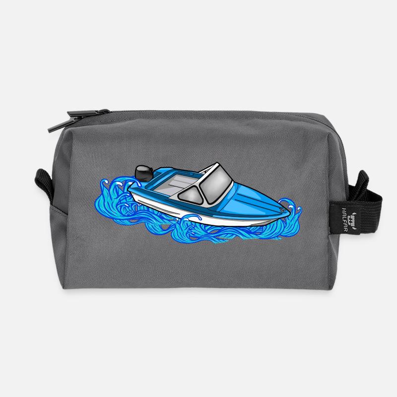 Boot DDR Wellen Retro Illustration Ibis Bootfahren - Recycelte Kulturtasche - Anthrazit