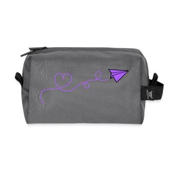 Coeur d’avion en papier - Trousse de toilette en tissu recyclé - anthracite - Devant