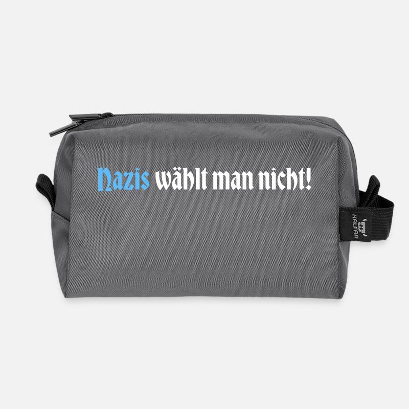 Nazis waehlt man nicht weiss - Recycelte Kulturtasche - Anthrazit