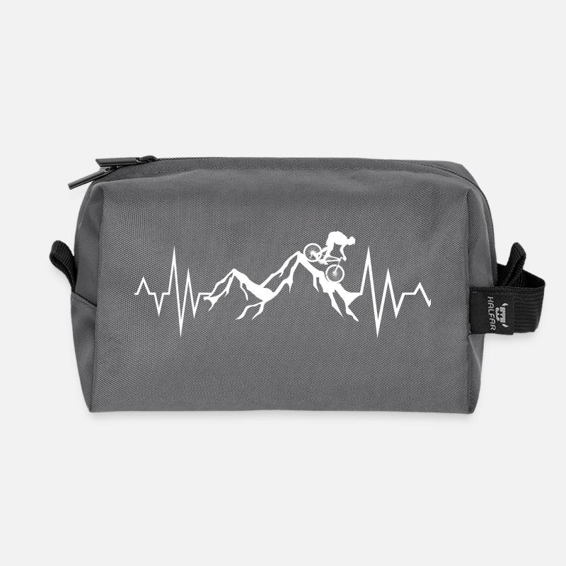 Mountain bikers - Recycled Toiletry Zip Bag - anthracite