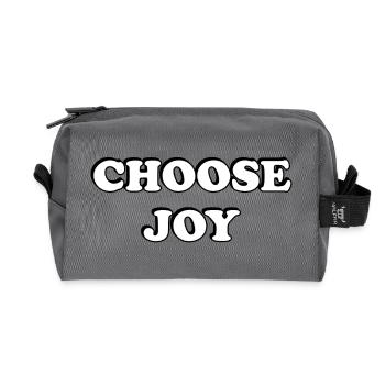 Choose Joy Bold Typography - Recycled Toiletry Zip Bag - anthracite - Front