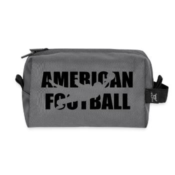 Classic American Football Design – Power & Tea - Recycled Toiletry Zip Bag - anthracite - Front