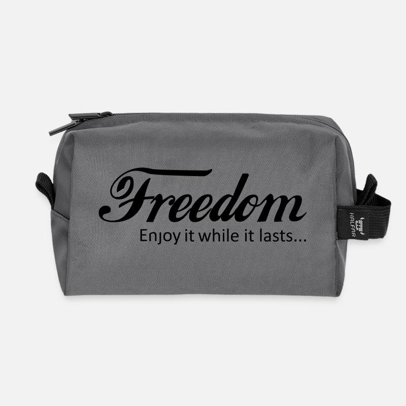 FREEDOM COLA - Recycled Toiletry Zip Bag - anthracite