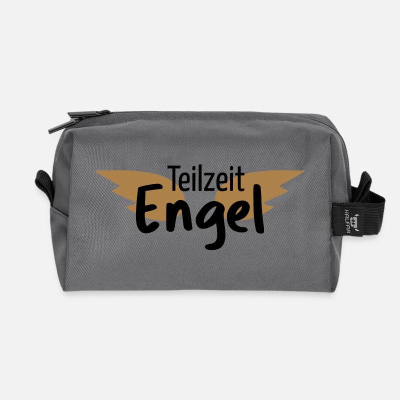 Engel Teilzeitengel Flügel Held Heldin Geschenk - Recycelte Kulturtasche - Anthrazit