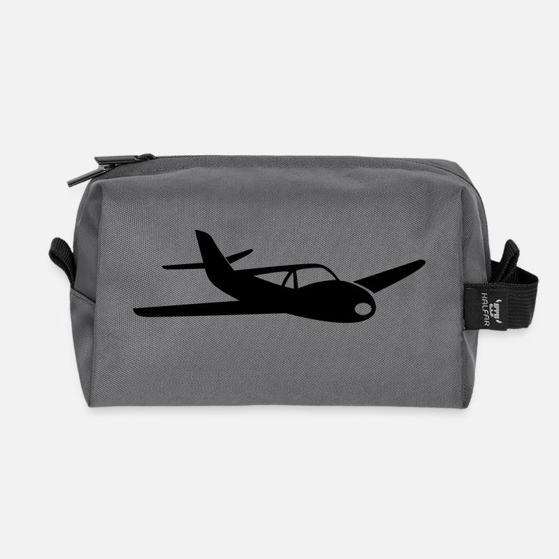 Kleines Sportflugzeug - Recycelte Kulturtasche - Anthrazit