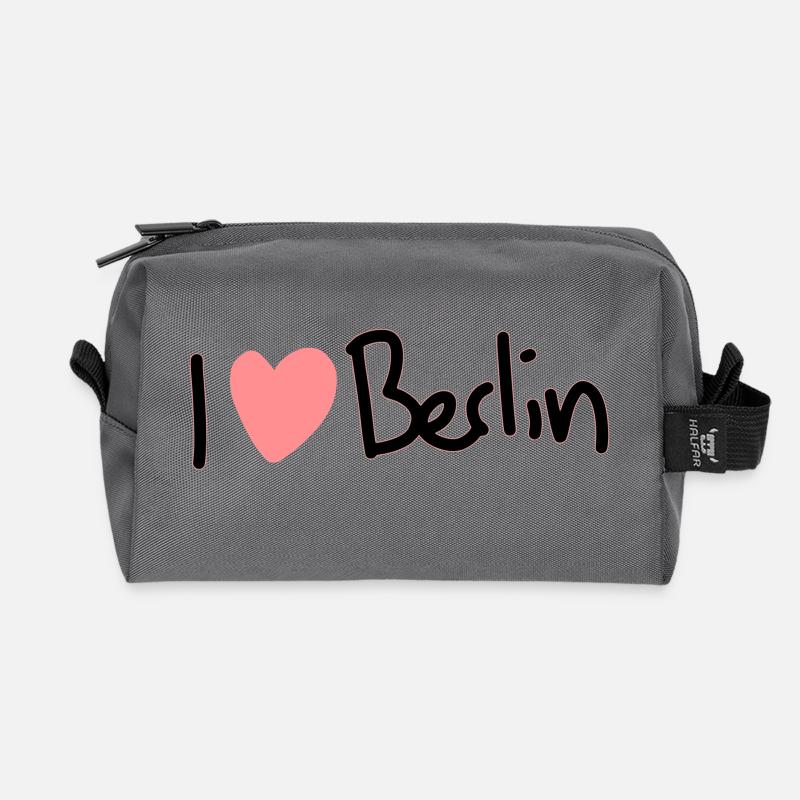 I love Berlin - Recycelte Kulturtasche - Anthrazit