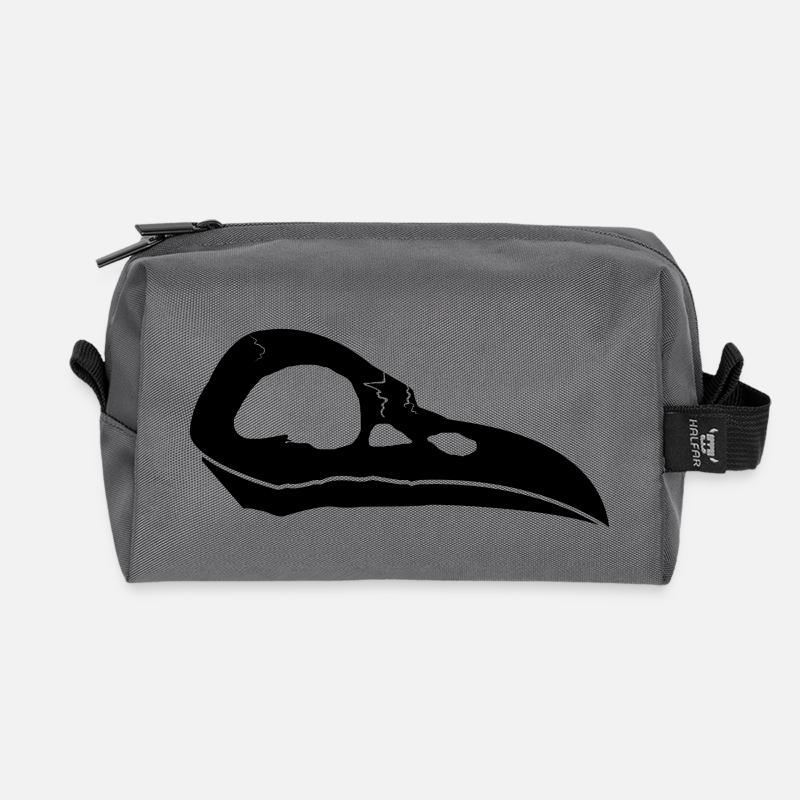 Rabenschädel | Crow Skull - Recycelte Kulturtasche - Anthrazit