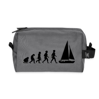 Evolution sailing sailboat sailing ship - Recycled Toiletry Zip Bag - anthracite - Front