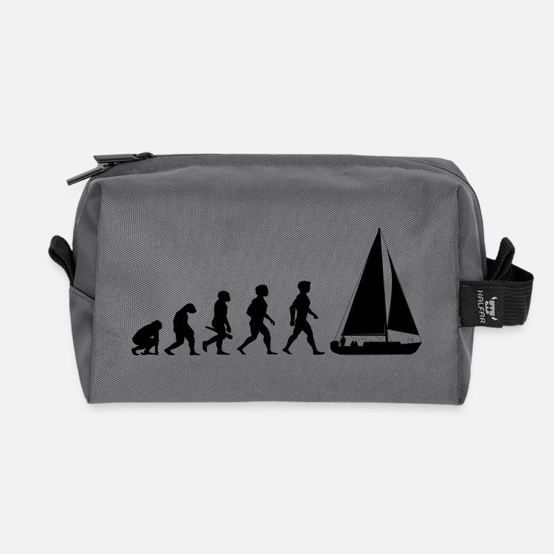 Evolution Segeln Segelboot Segelschiff - Recycelte Kulturtasche - Anthrazit