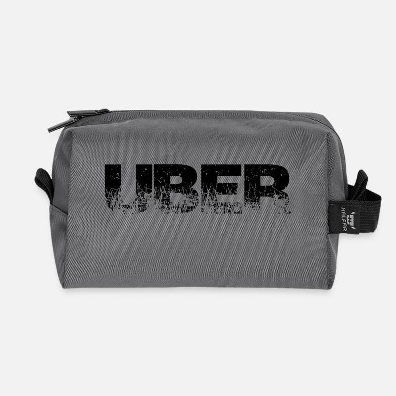Über Uber Wort Spruch Wörter Worte - Recycelte Kulturtasche - Anthrazit